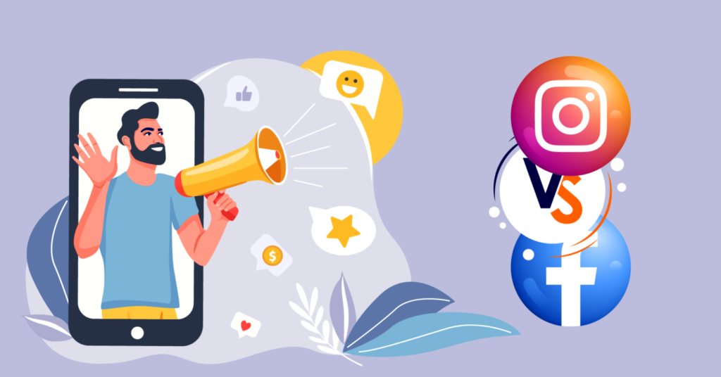 A Small business in Pakistan using social media platforms for marketing, with visuals of Instagram or Facebook ads.