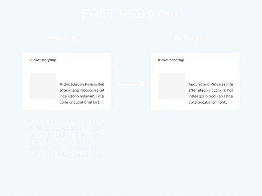 A visual representation of a blog post layout, showcasing headings, bullet points, and CTAs.
