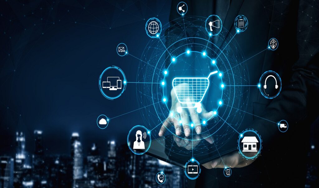 Depict digital transformation, such as AI, automation, or cloud computing, to highlight technological advancements in business.
