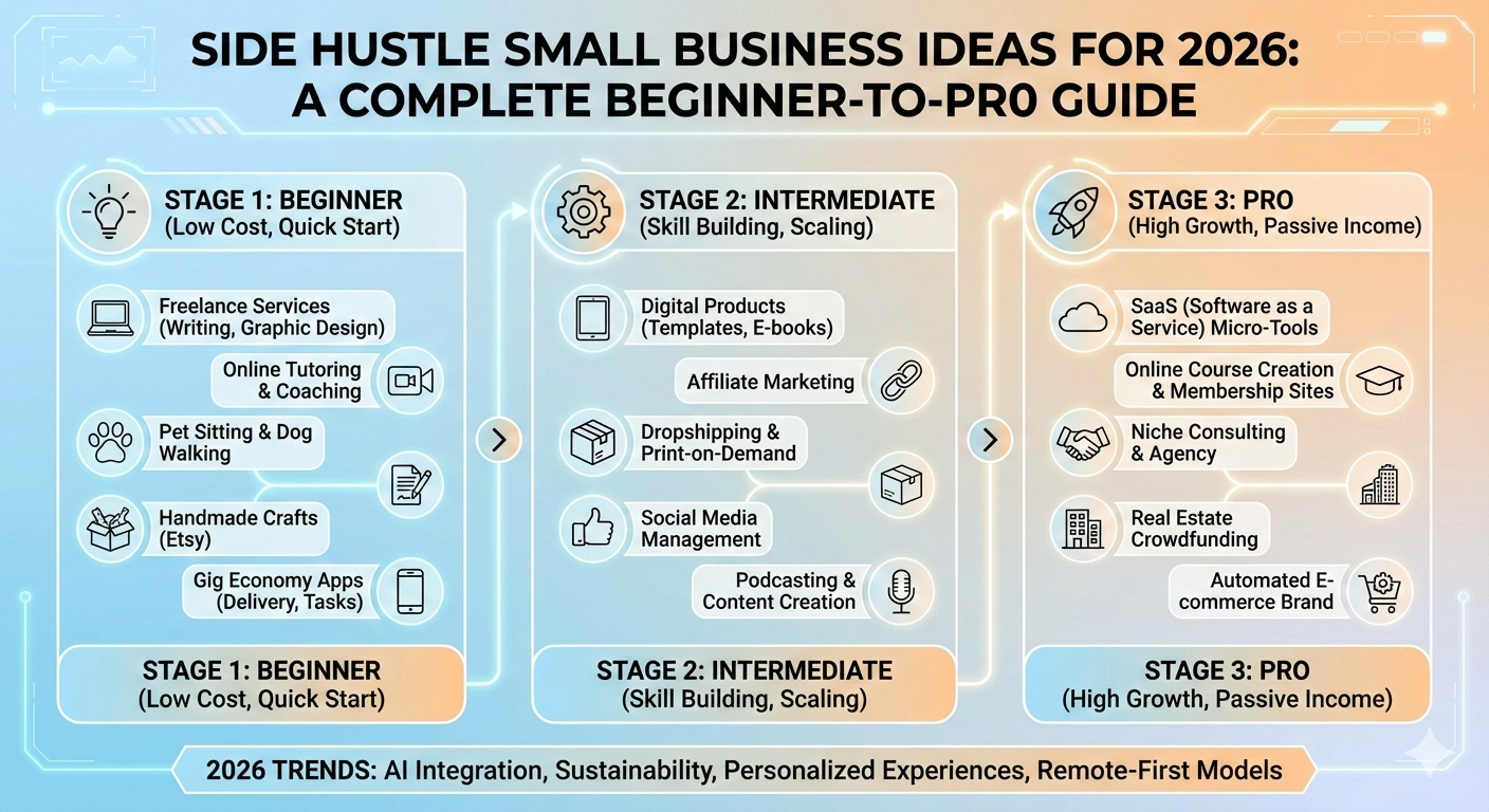 Side Hustle Small Business Ideas for 2026: A Complete Beginner-to-Pro Guide